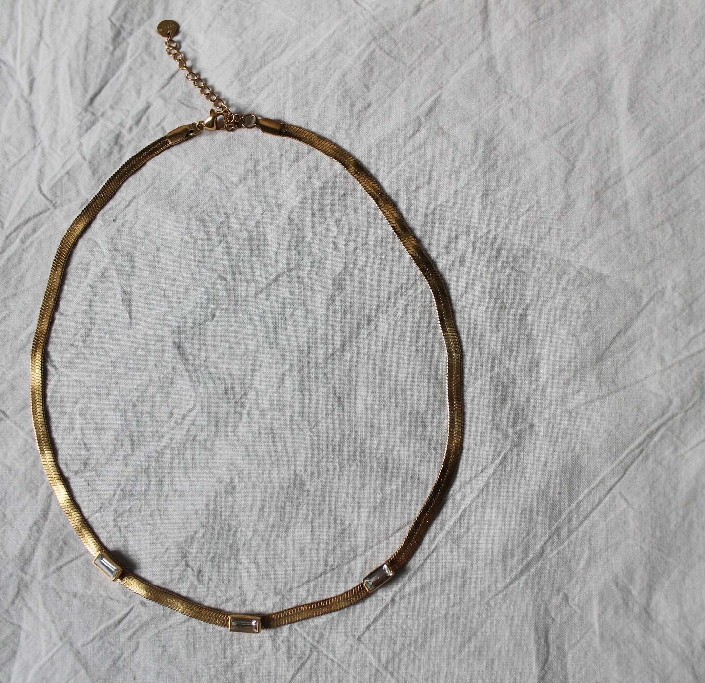 Kiara Herringbone Gemstone Necklace