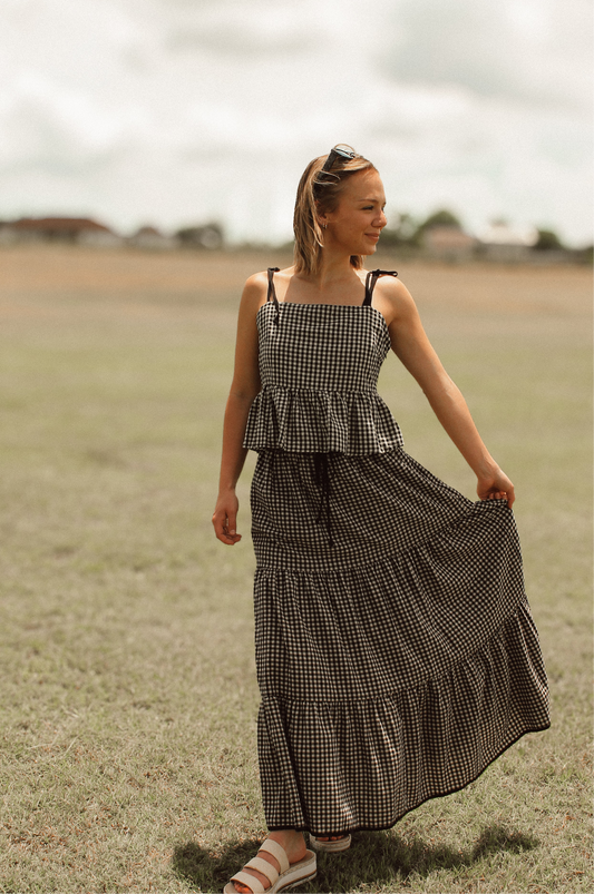 Gingham Maxi Skirt