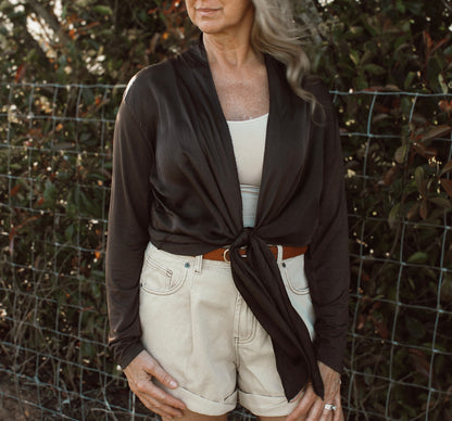 Sable Tie Blouse