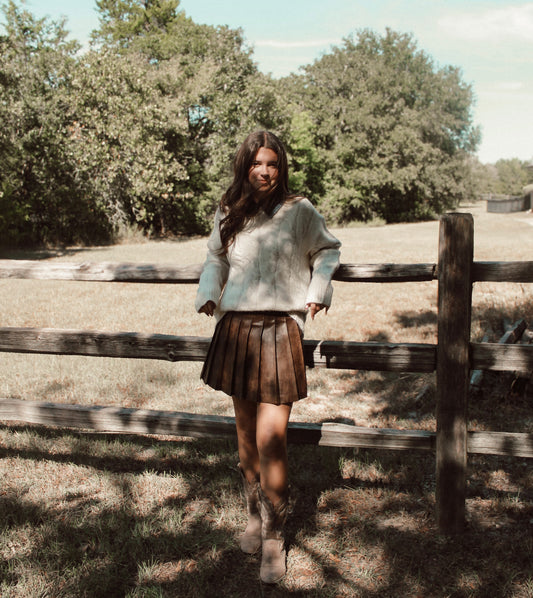 Pop of Denim Sweater