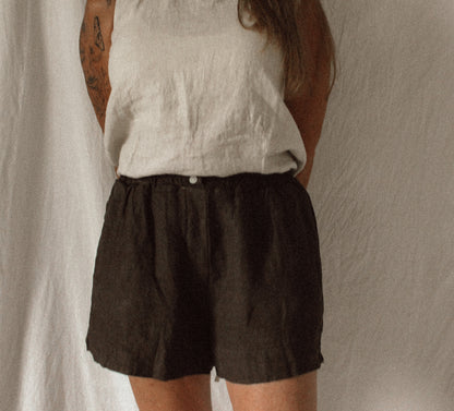Mocha Linen Shorts